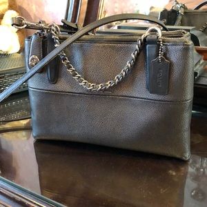 Beautiful black leather coach bag